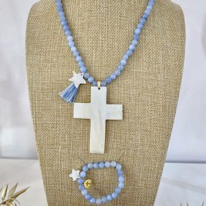 Conjunto Cruz de Nácar con Pulsera