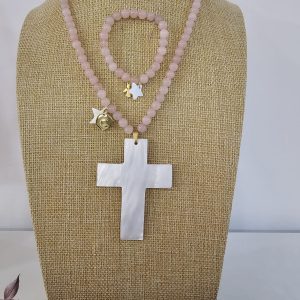 Conjunto Cruz de Nácar con Pulsera III