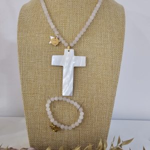 Conjunto Cruz de Nácar con Pulsera II